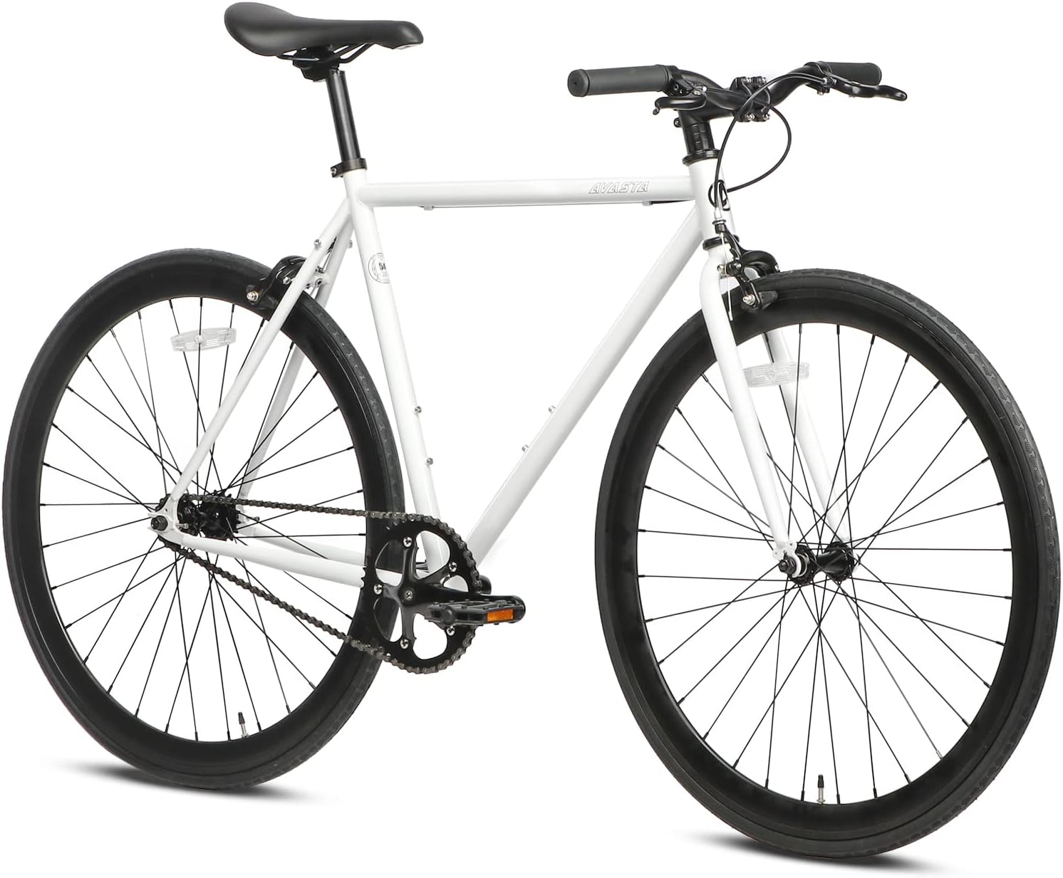 AVASTA Urban Commuter Single-Speed Fixed Gear Bike, White