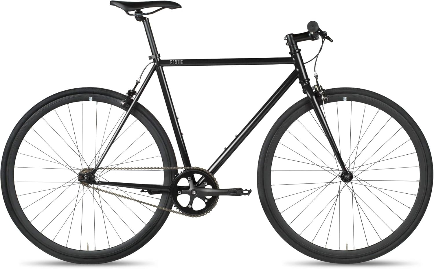 6KU Single Speed Steel Fixed Gear Bike, Black