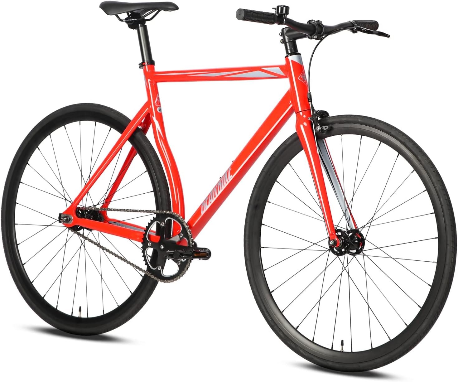 AVASTA Aluminum Single-Speed Fixed-Gear Bike, Red