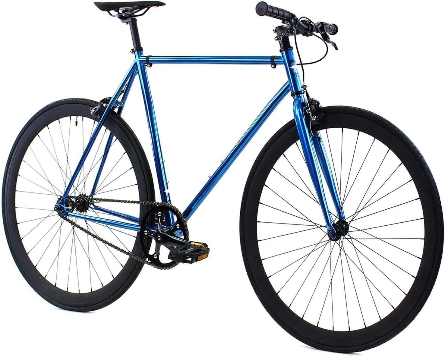 Golden Cycles Urban Commuter Single Speed Fixed Gear Bike, Blue Jay