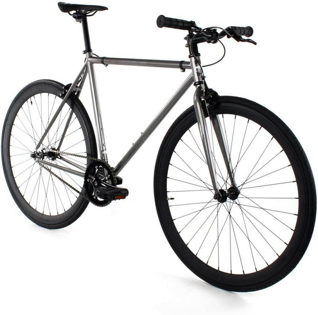 Golden Cycles Urban Commuter Single Speed Fixed Gear Bike, Black