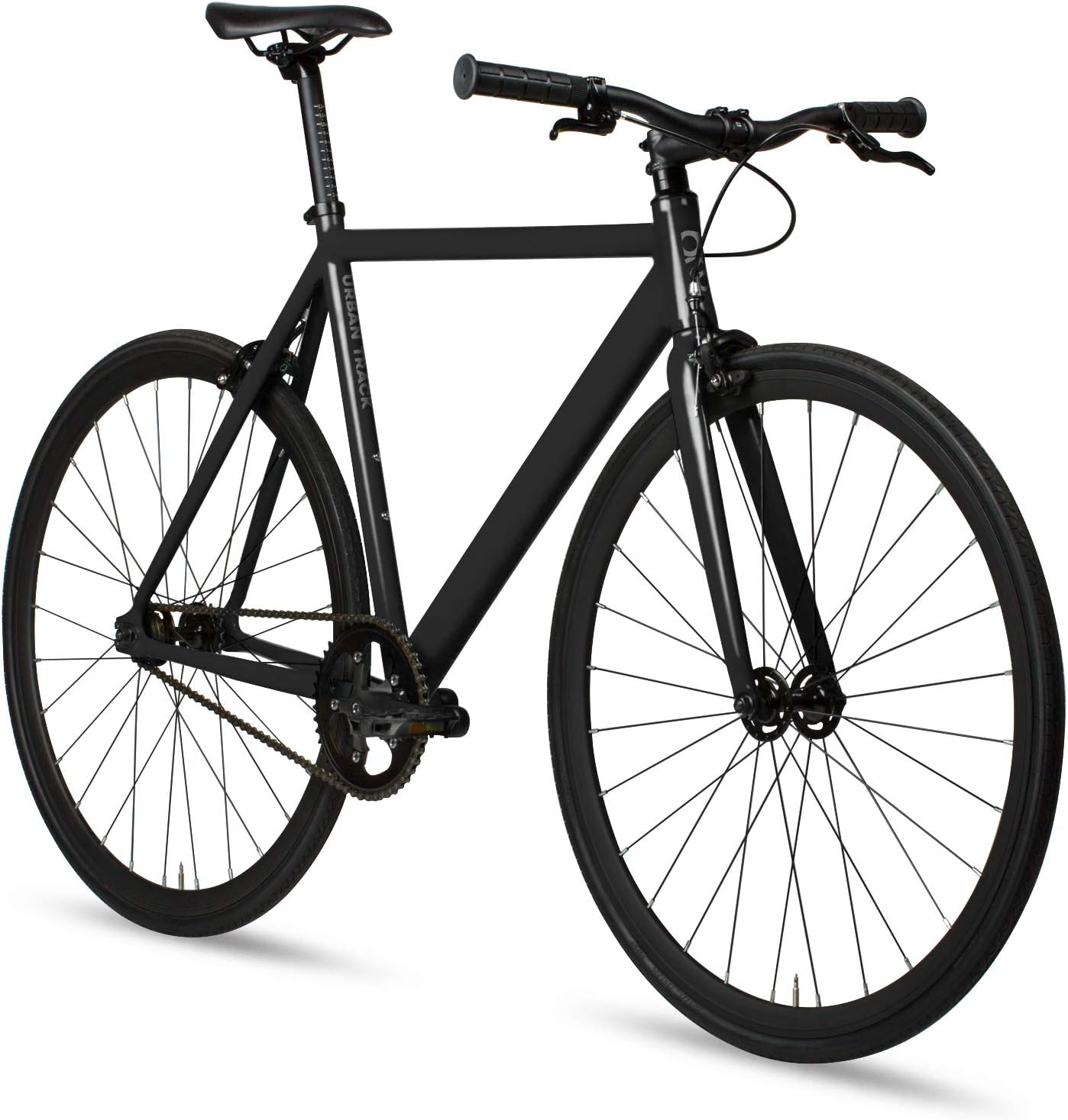 6KU Urban Aluminum Single Speed Fixed Gear Bike, Black